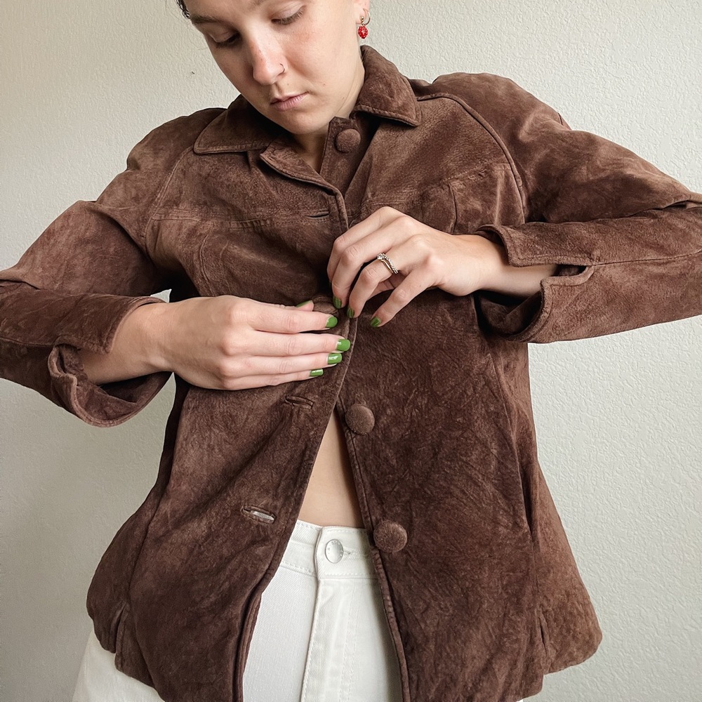 Preston & York chocolate suede coat